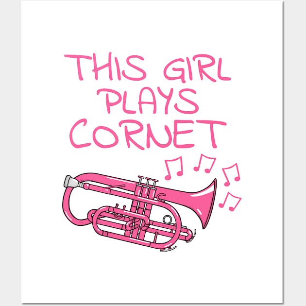 This Girl Plays Cornet, Female Cornetist, Brass Musician Wall Art by doodlerob